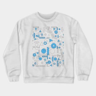 Blue White Geometric Shapes Crewneck Sweatshirt